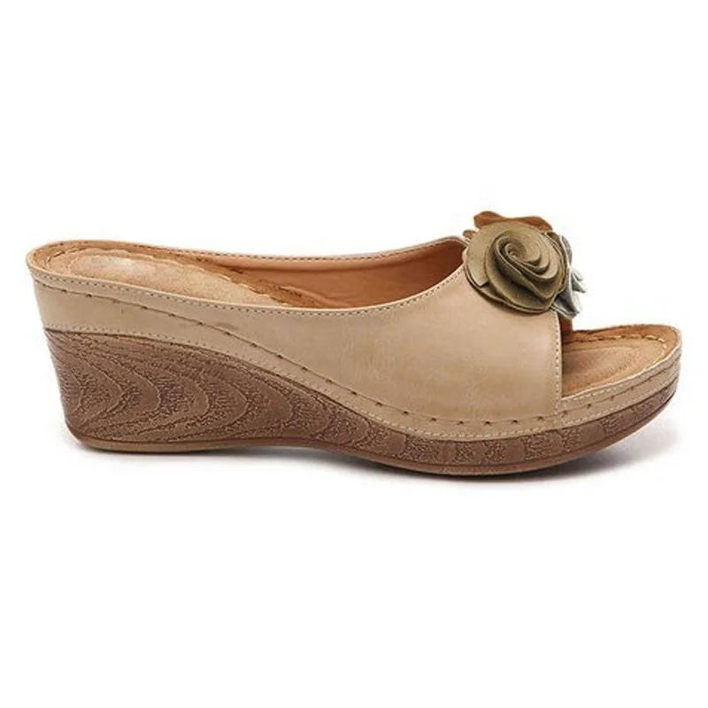 😍 ULTIMA ZI 50% REDUCERE😍 - Sandale confortabile din piele simplă cu flori